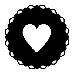 Coeur encadr&eacute; de dentelle