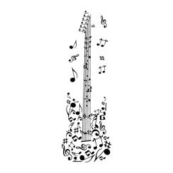 Guitare en notes de musique