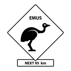 Panneau australien : Autruches