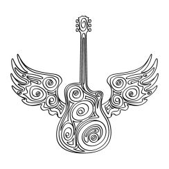 Guitare ail&eacute;e