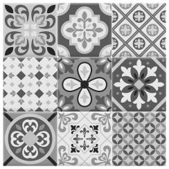 Carreaux de ciment en niveau de gris 1