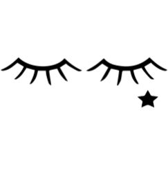 Yeux ferm&eacute;s avec &eacute;toile sur la joue